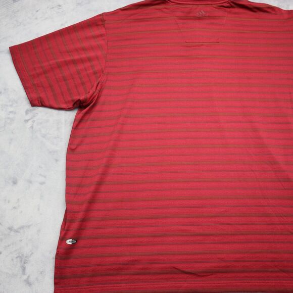 Adidas Shirt Mens XL Extra Red Golf Polo Lightweight Stretch 3 Stripes Work * - Picture 15 of 16